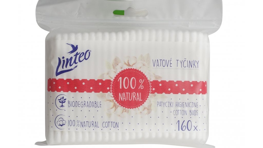 Linteo papírové vatové tyčinky 160ks sáček