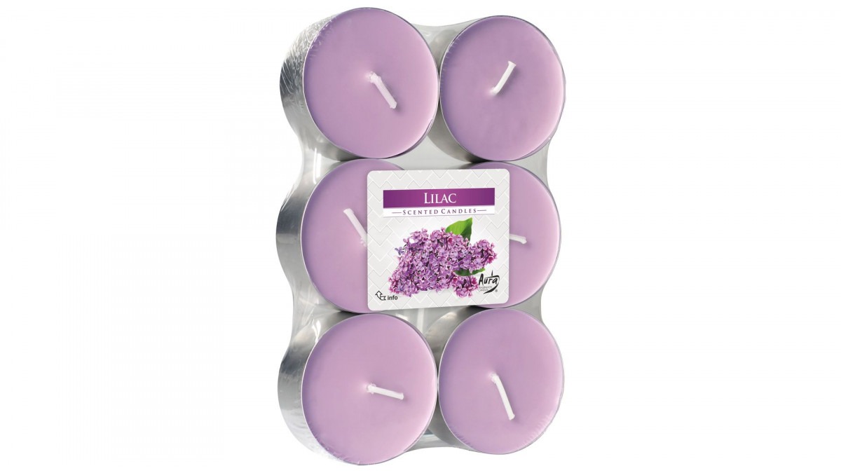 Svíčky čajové Bispol LILAC 6ks Maxi