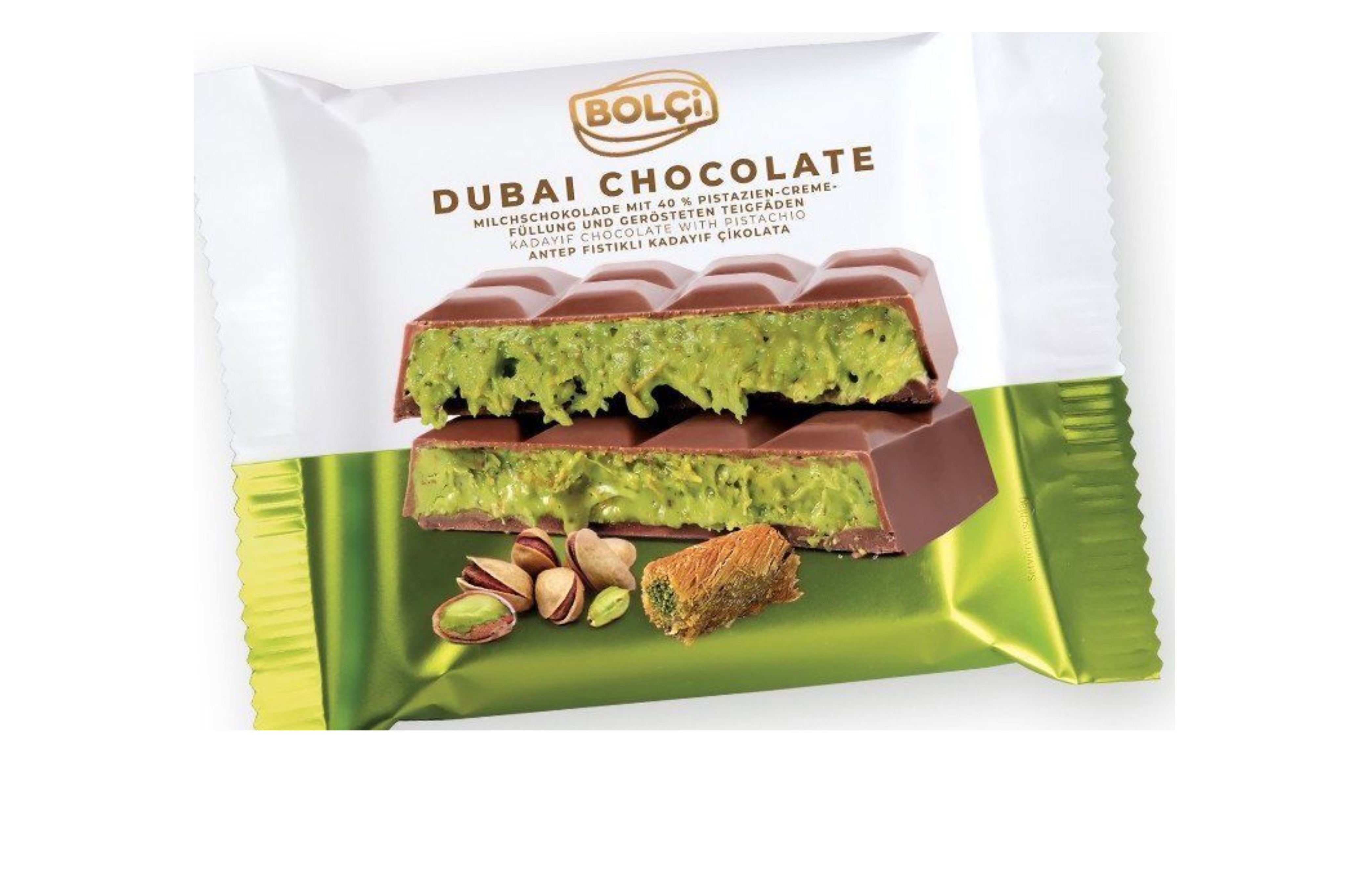 Bolci Čokoláda Dubajská 100g - Dubai Chocolate s Pistáciemi a Kadayif