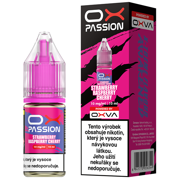 K18+ e-liquid OXVA OX Passion Strawberry Raspberry Cherry 10ml