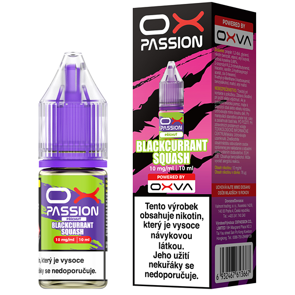 K18+ E-liquid OXVA OX Passion Salt Blackcurrant Squash 10ml