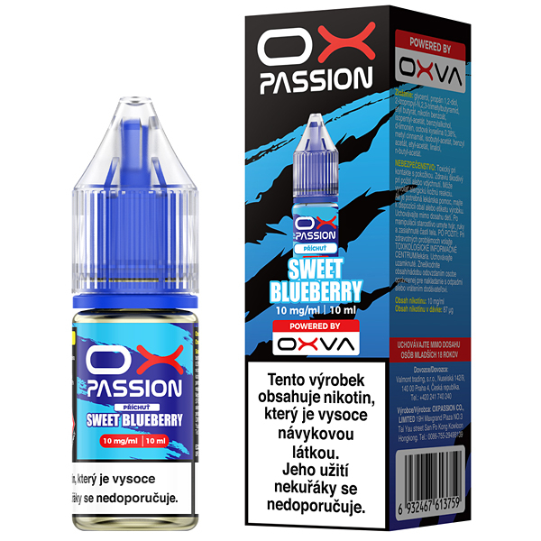 K18+ E‑liquid Oxva OX Passion Salts Sweet Blueberry 10 ml