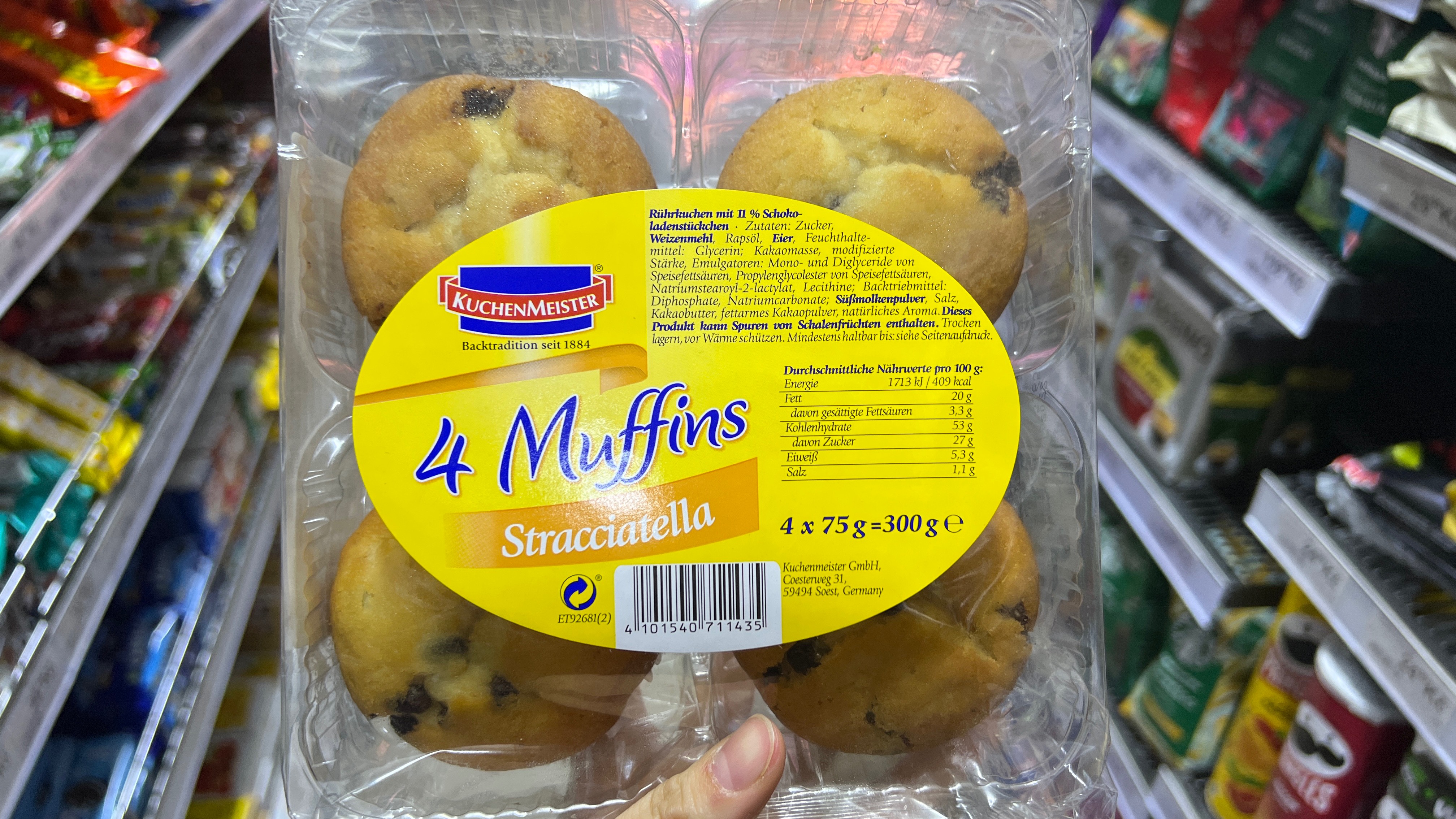 Kuchen Meister 4 Muffiny s čoko kousky 300g