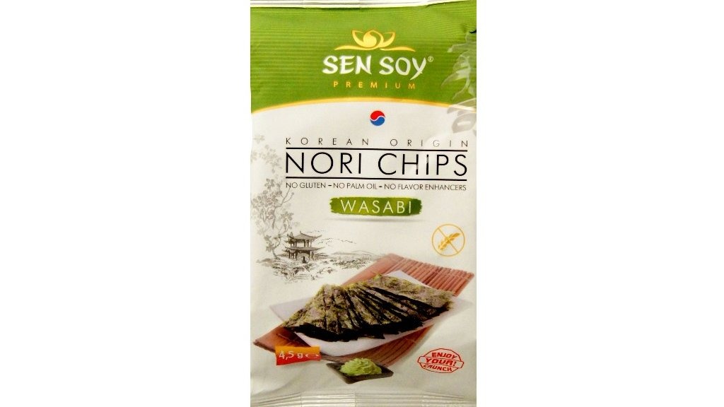 SEN SOY chipsy mořské řasy s příchutí wasabi 4,5g