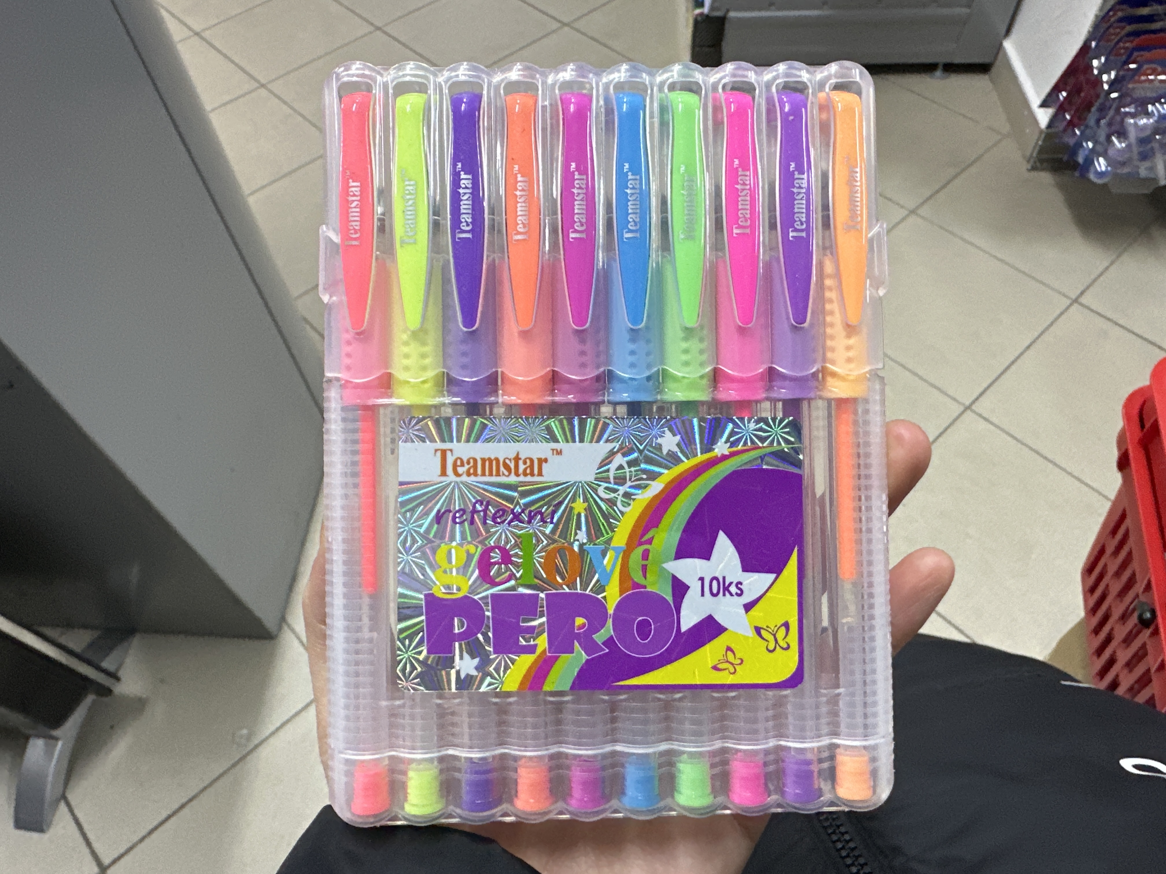Teamstar gelové pero s třpytkami sada 10ks