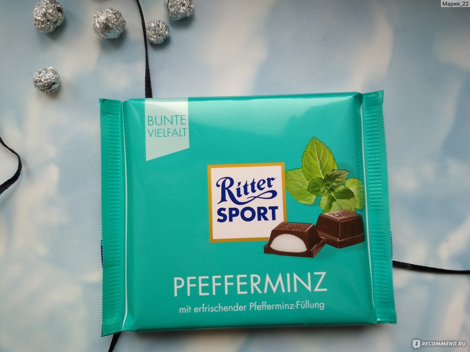 Ritter Sport Pfefferminz peprmintová čokoláda 100 g