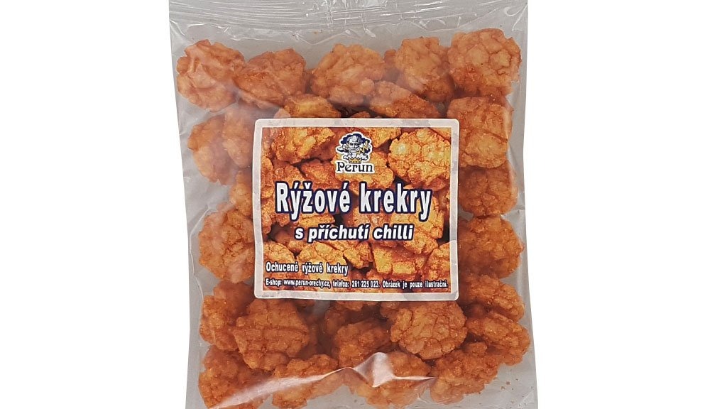 Perun Rýžové krekry s příchutí chilli 100g