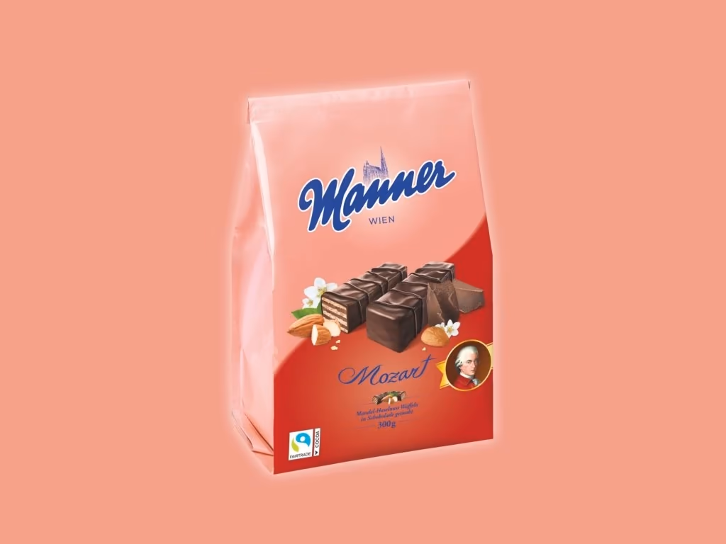 Manner Mozart oplatky s mandlovo-lískooříškovou náplní 300g