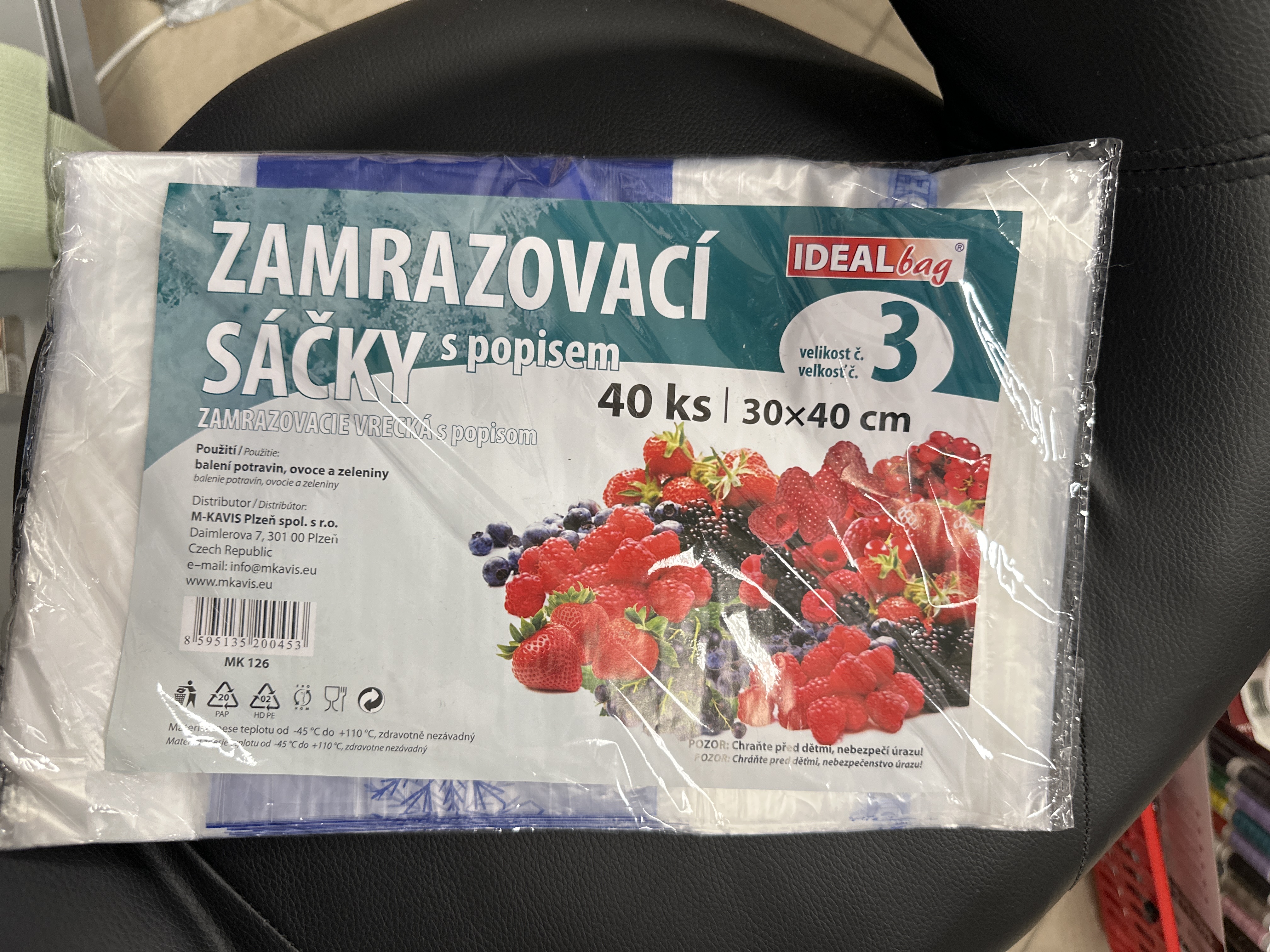 Idealbag zamrazovací sáčky s popisem 40ks 30x40cm