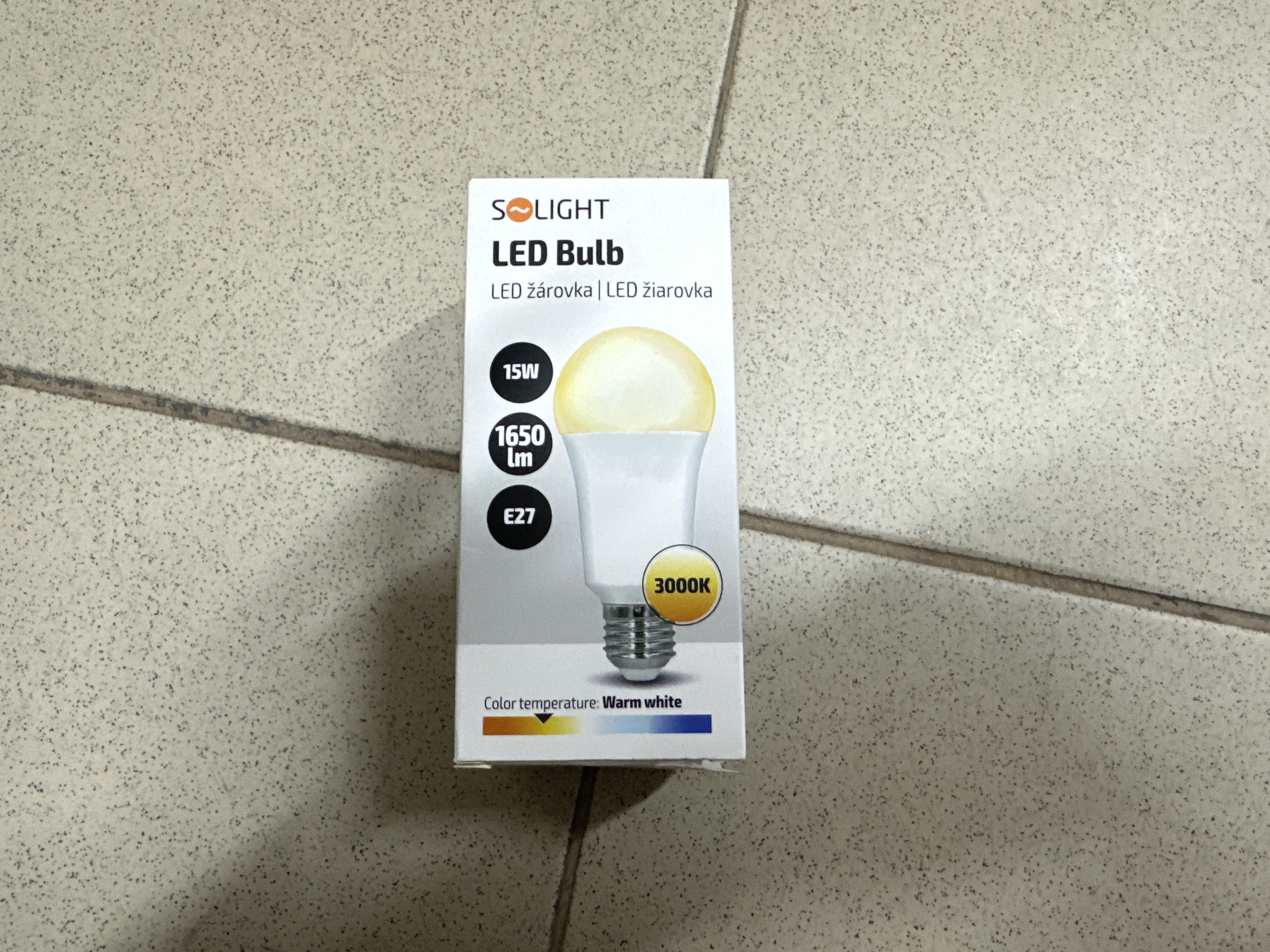 Solight LED žárovka, klasický tvar, 15W, E27, 6000K, 220°, 1650lm