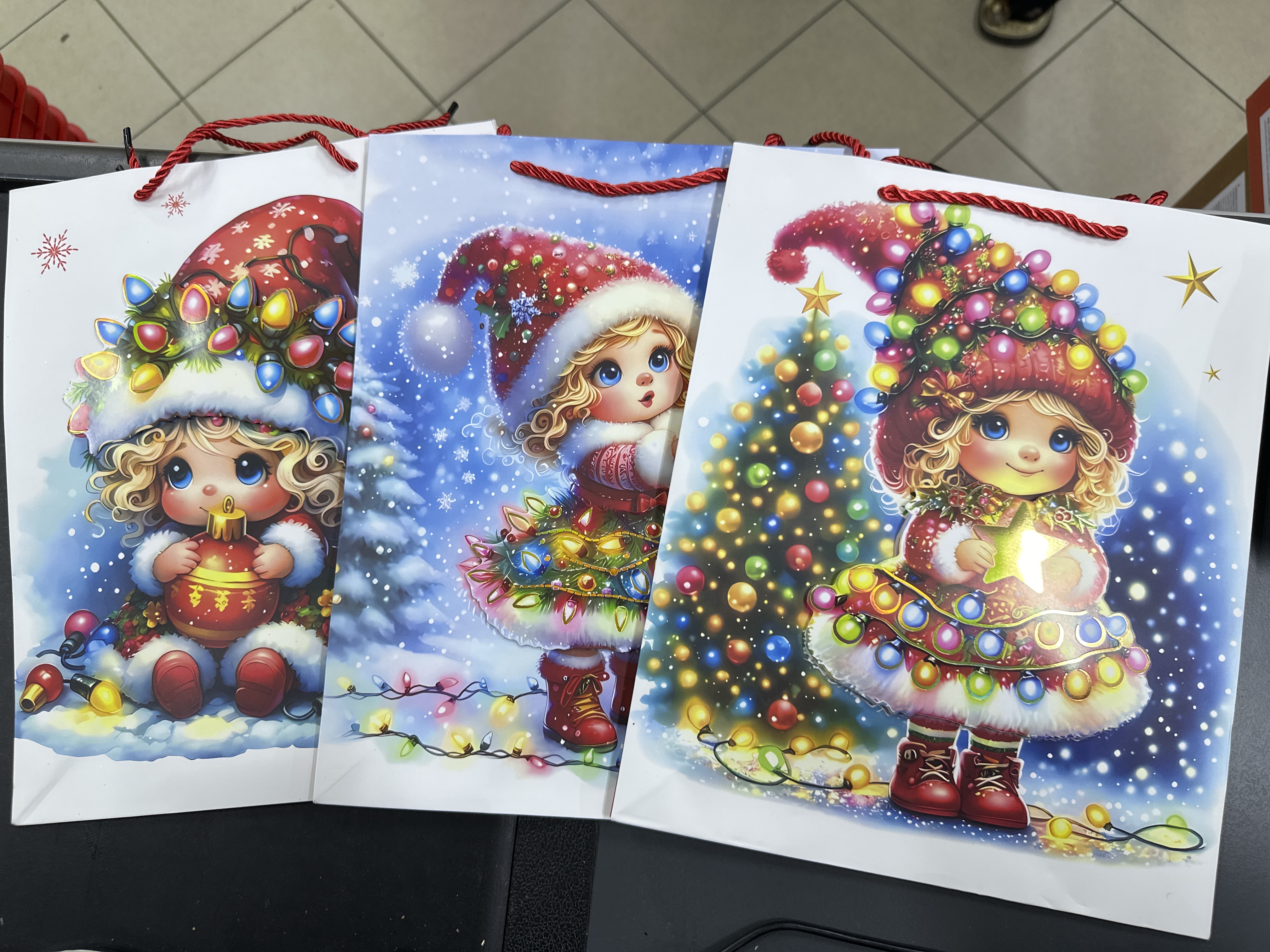 Dárková taška vánoční holčička 26*32*10cm /1ks