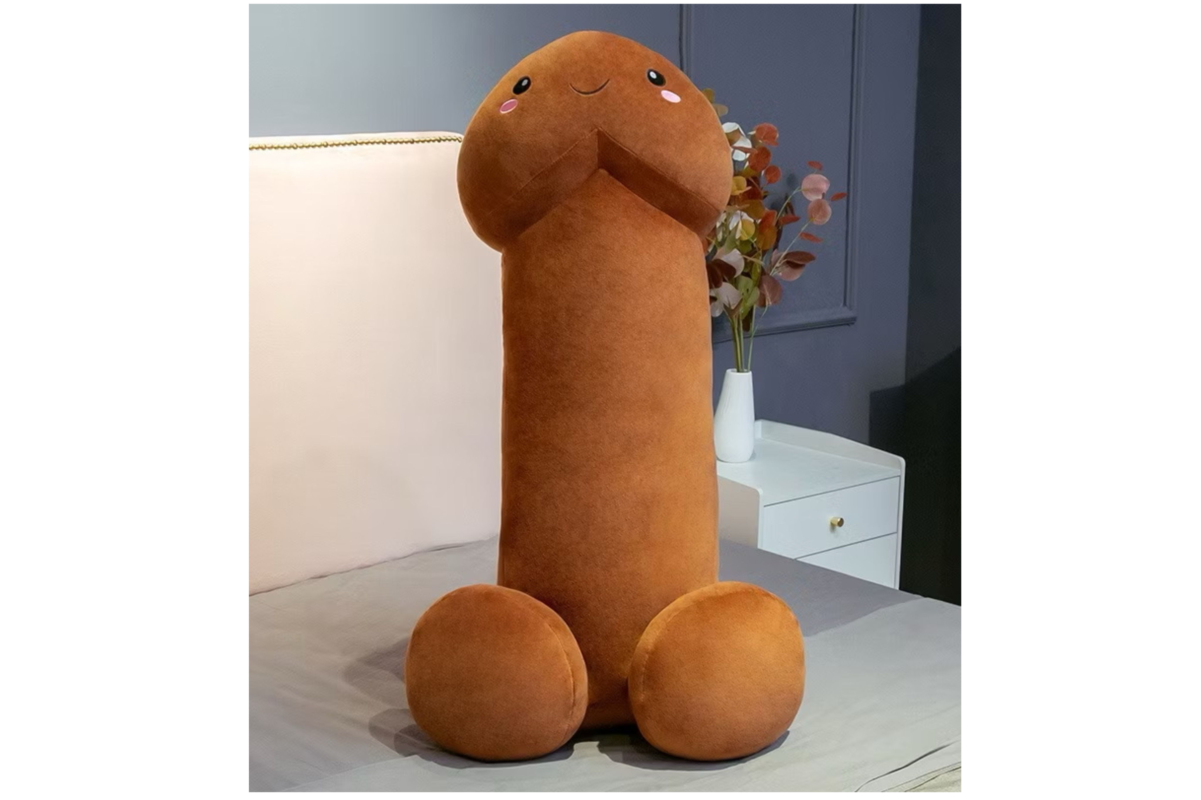 Vtipný dlouhý objímací polštář ( hnědý ) 70cm 1ks