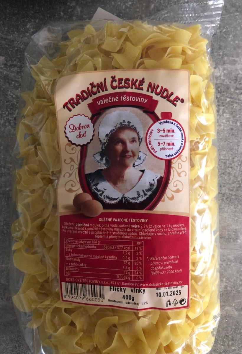 Dobšické těstoviny flíčky vlnky vaječné 400g