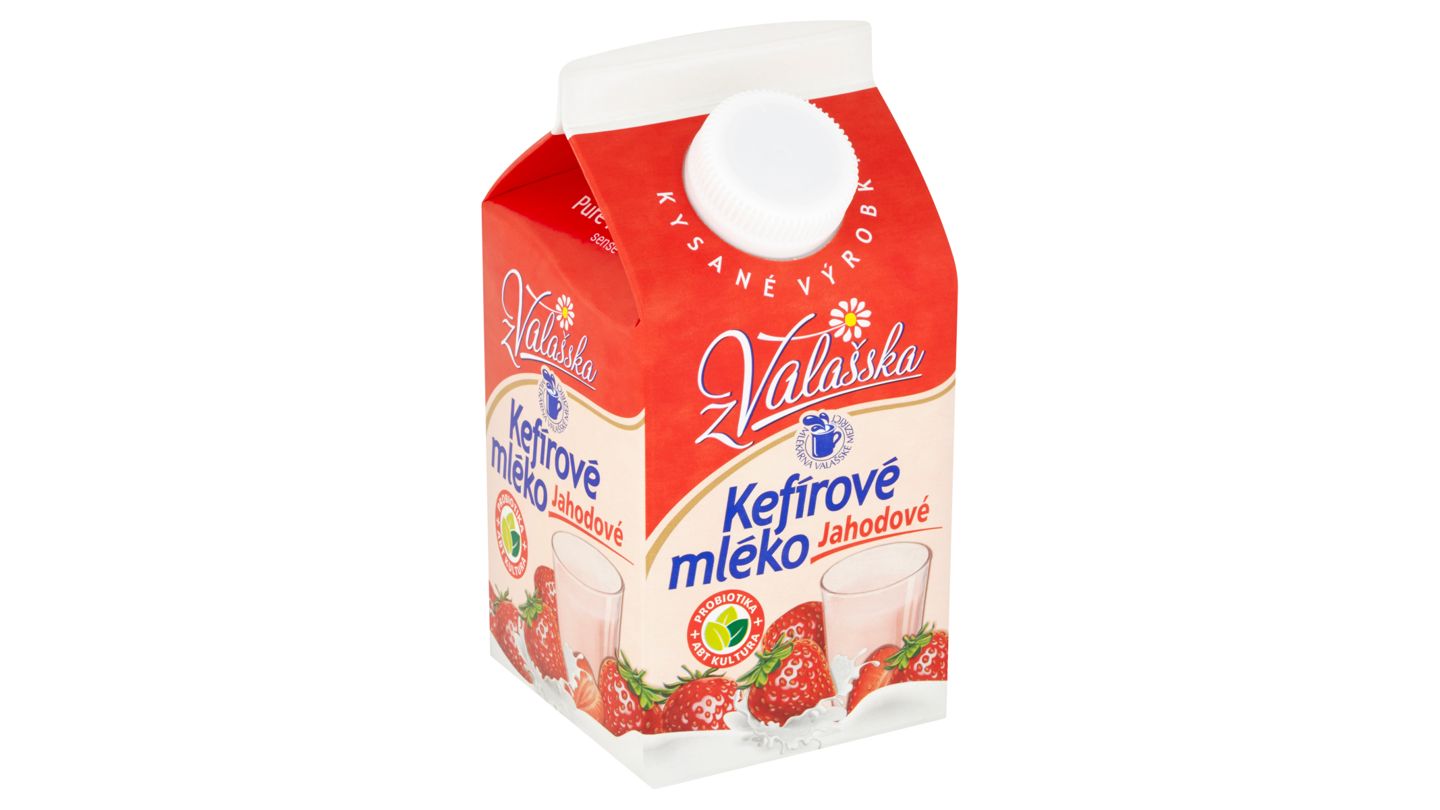 Mlékárna Valašské Meziříčí Kefírové mléko jahodové 450g