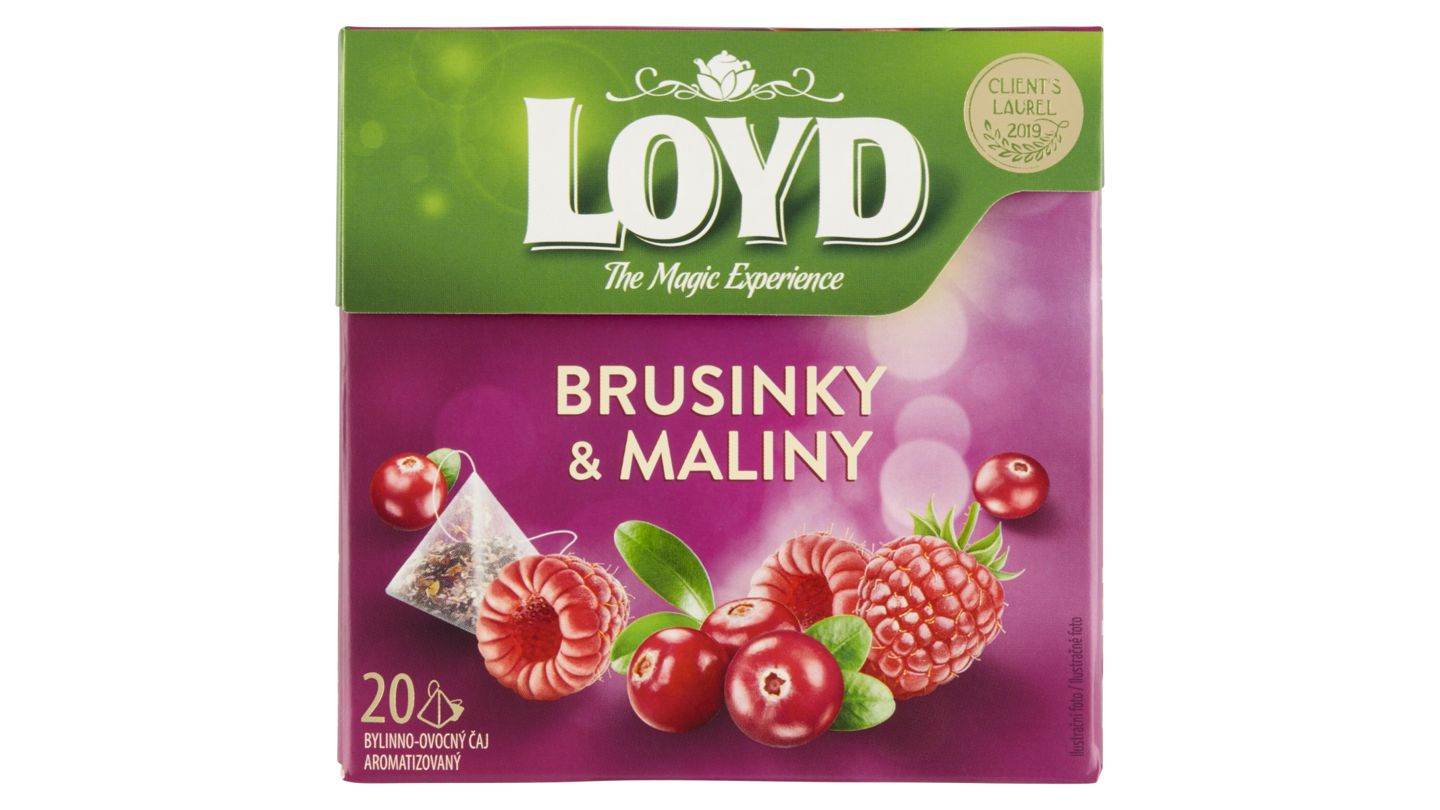 Loyd Bylinno-ovocný čaj aromatizovaný brusinky & maliny 20 x 2g (40g)