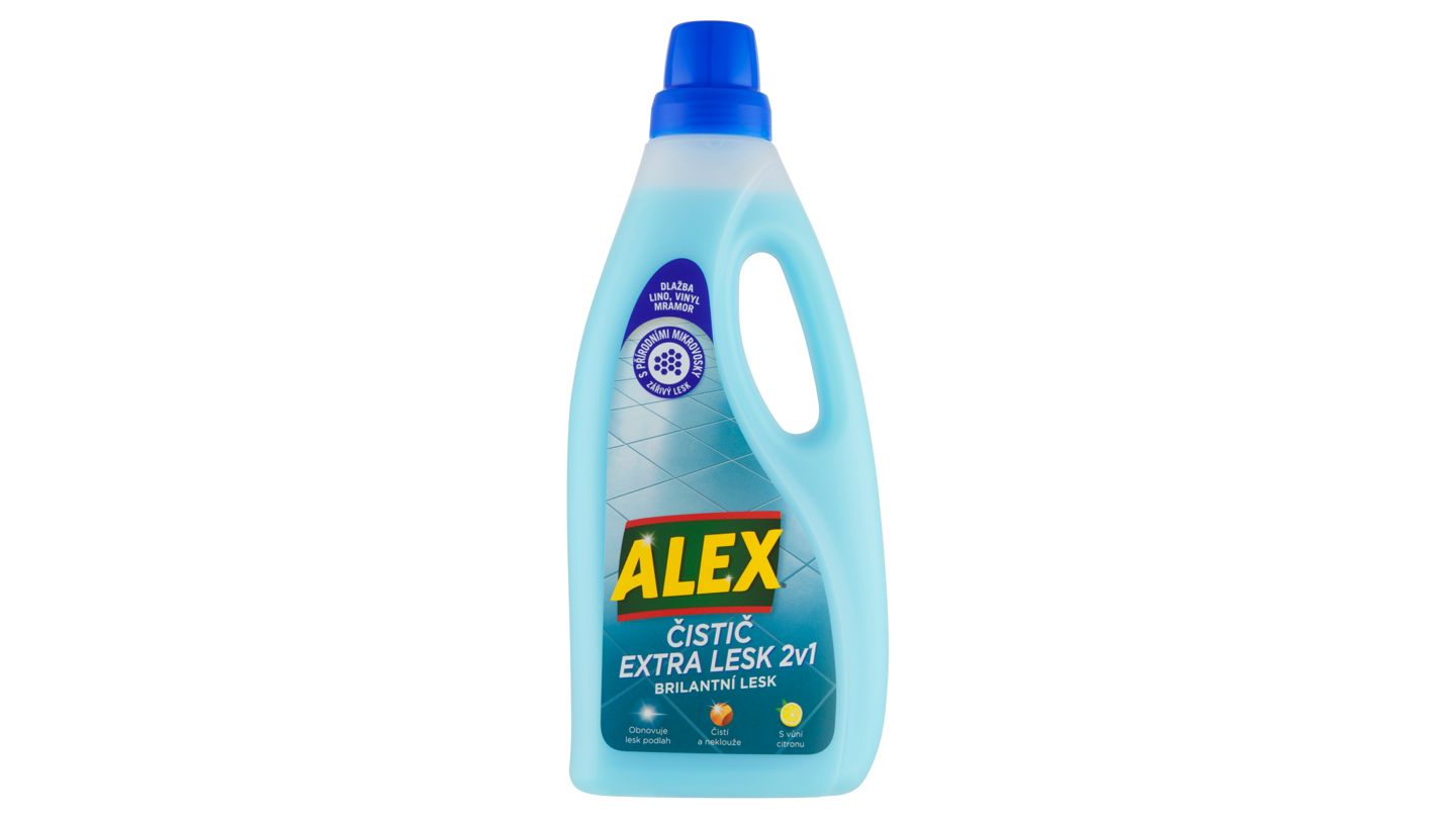 ALEX Čistič extra lesk 2v1 na dlažbu, lino s vůní citronu 750ml