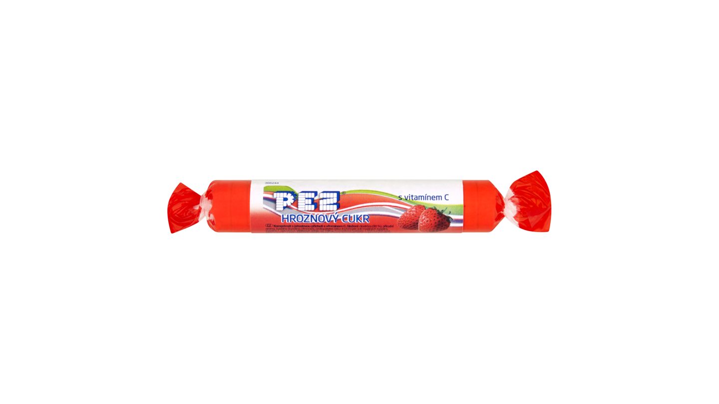 Pez Hroznový cukr s jahodou příchutí 39g