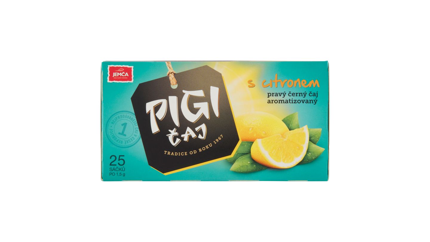 Jemča Pigi čaj s citronem pravý černý čaj aromatizovaný 25 x 1,5g (37,5g)