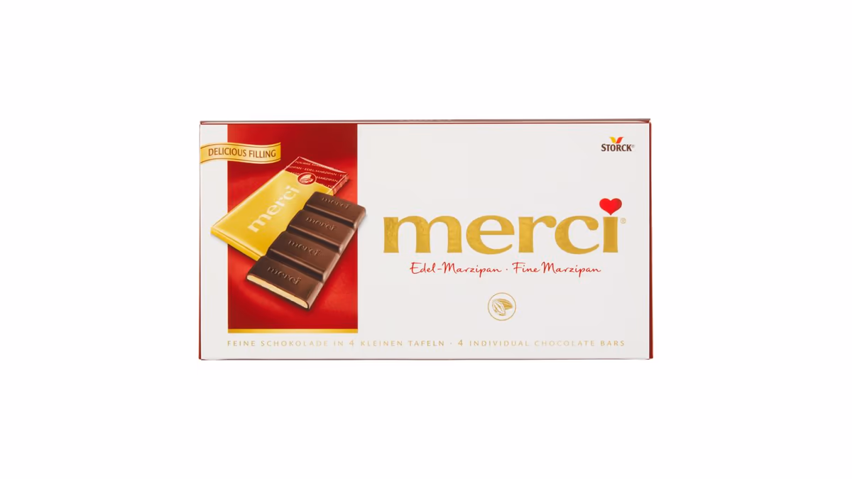 Merci Hořká čokoláda plněná marcipánovou náplní 112g