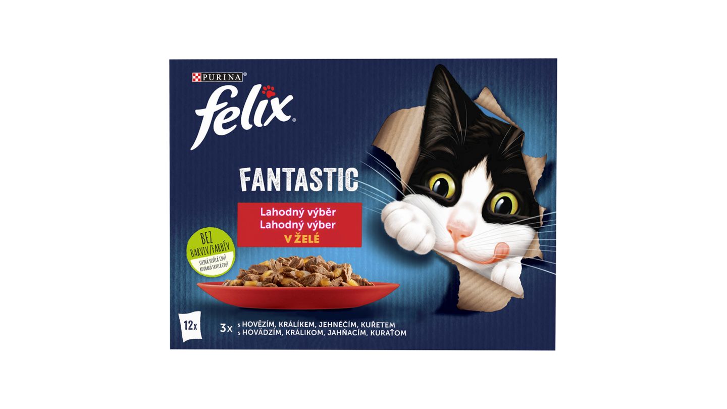 FELIX Fantastic lahodný výběr s kuřetem, s hovězím, s králíkem, s jehněčím 12 x 85g