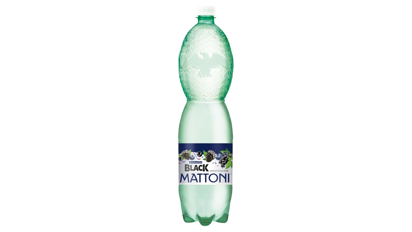 Mattoni Black - s příchutí černých plodů jemně perlivá 1,5 l