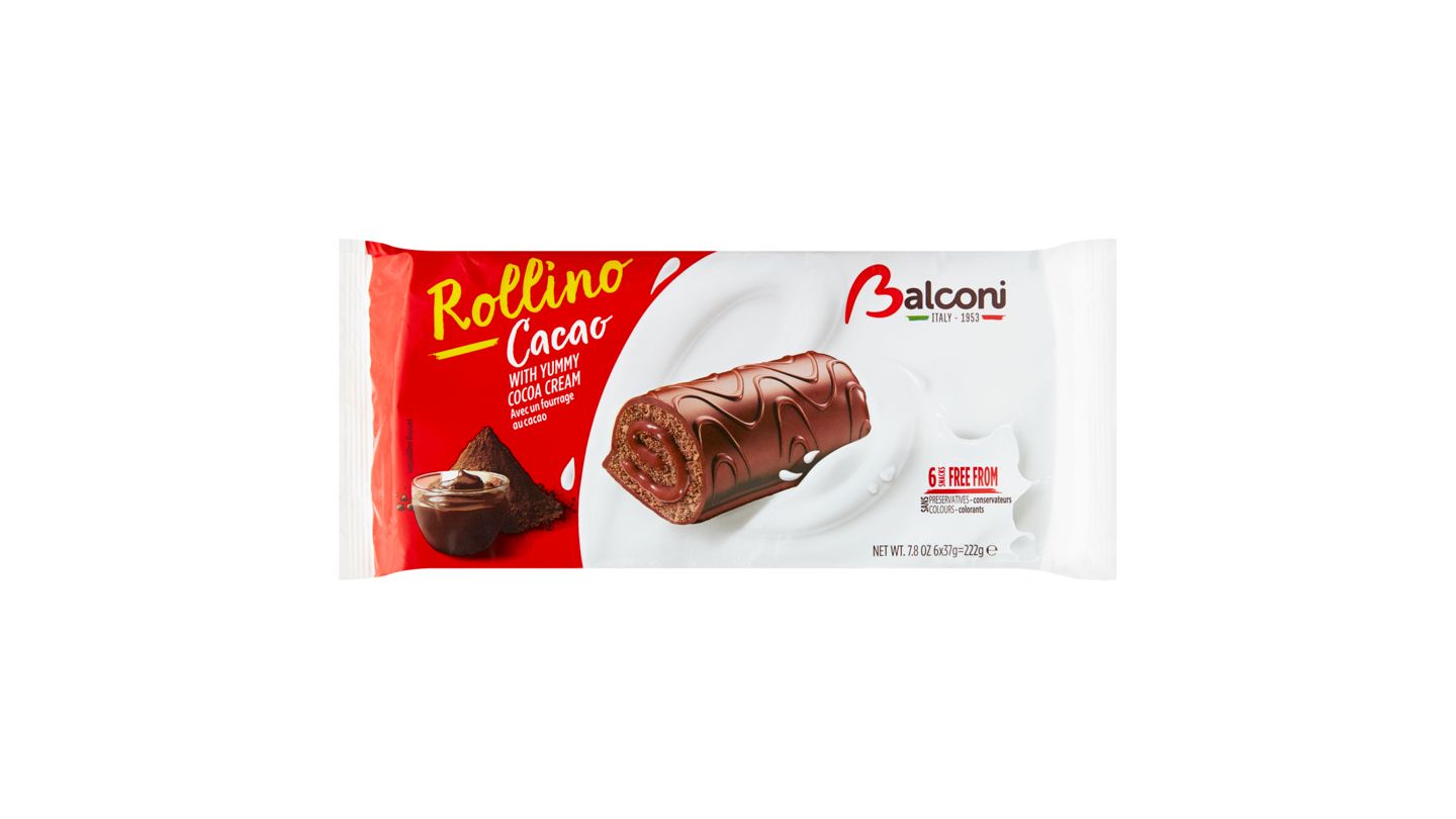 Balconi Rollino Cacao 222 g italské rolády s kakaovým krémem
