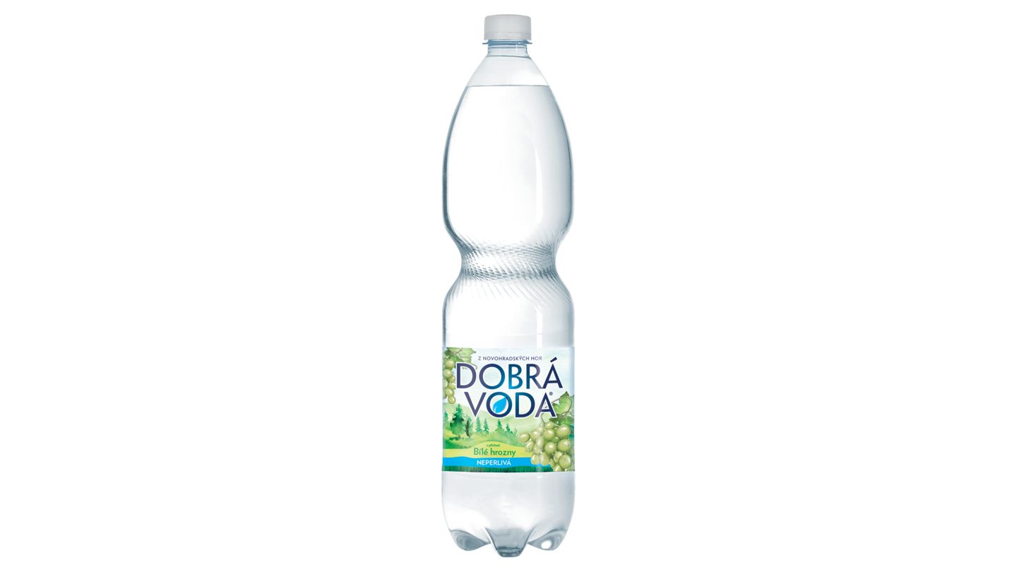 Dobrá voda - neperlivá s příchutí bílé hrozny 1,5 l