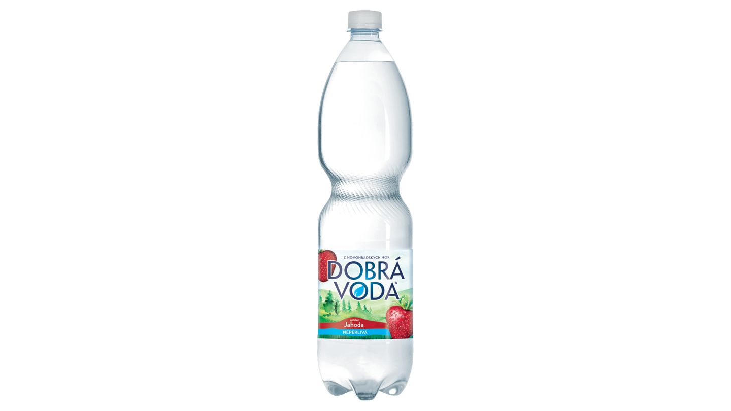 Dobrá voda - neperlivá s příchutí jahoda 1,5 l