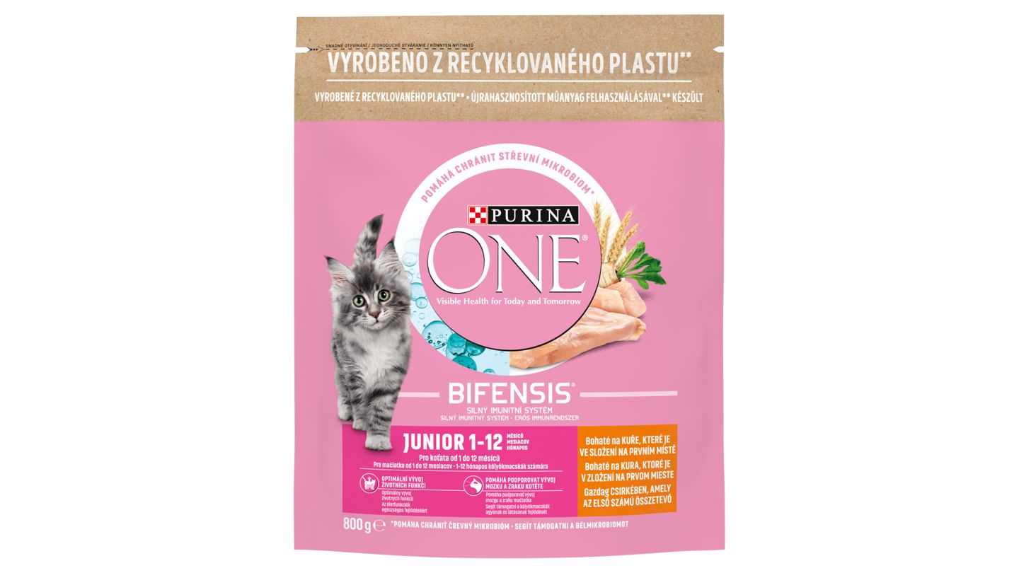 PURINA ONE Junior, pro koťata ve věku 1-12 měsíců, bohaté na kuře 800g