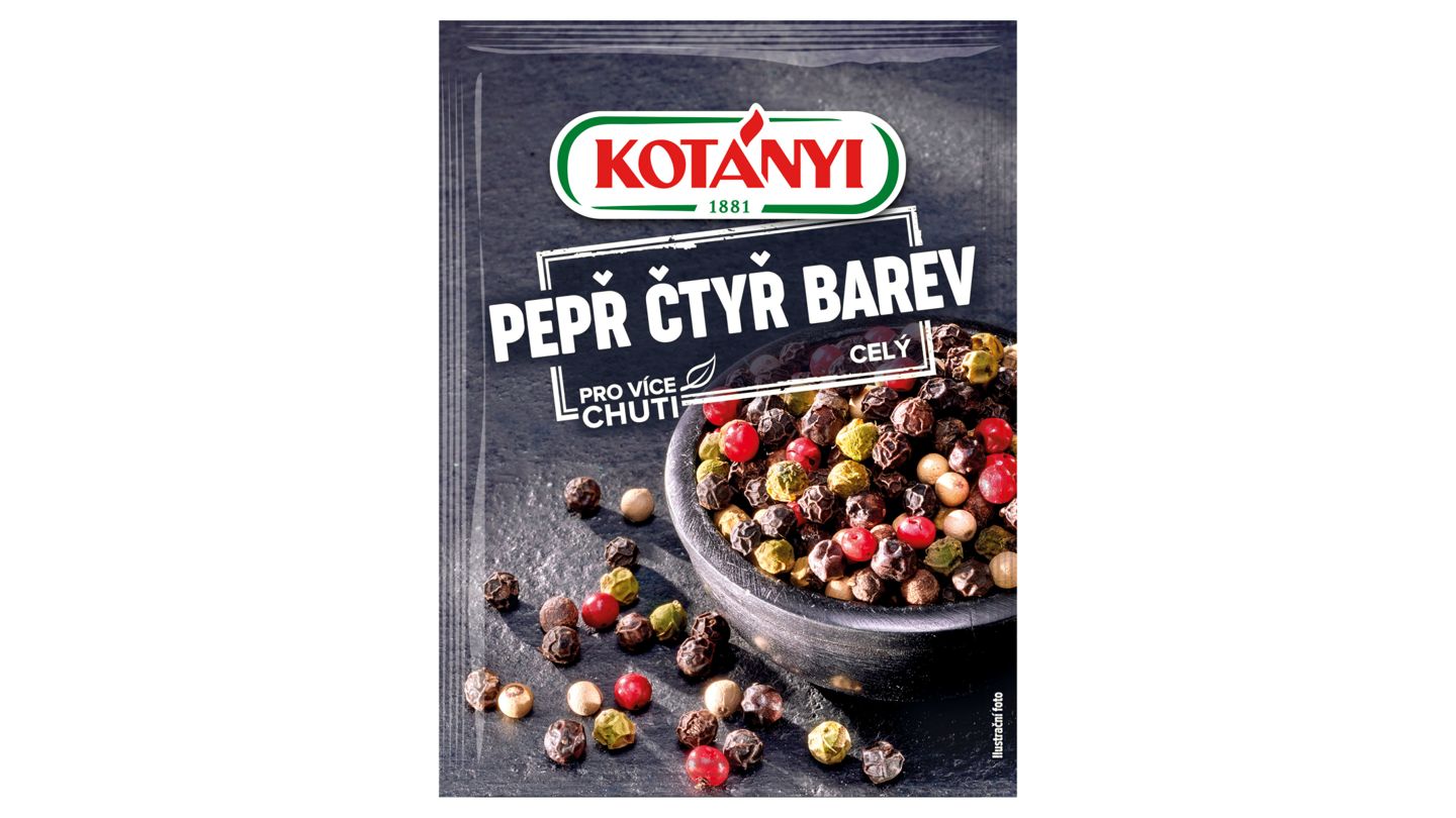 Kotányi Pepř čtyř barev celý 16g