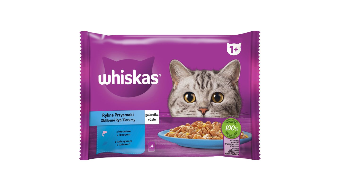 Whiskas Oblíbené rybí pokrmy v želé 4 x 85g (340g)