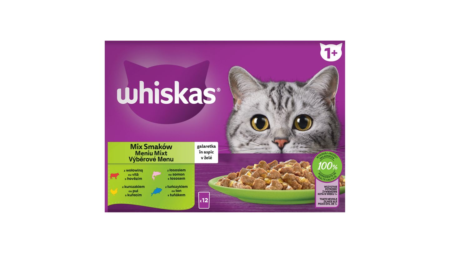 Whiskas kapsička mp mixovaný výběr v želé @12x85g (zeleny)