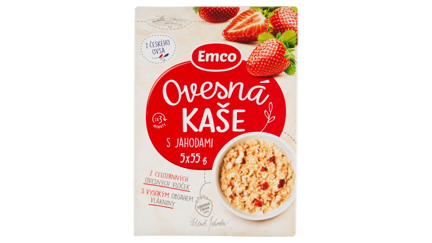 Emco Ovesná kaše s jahodami 5 x 55g (275g)