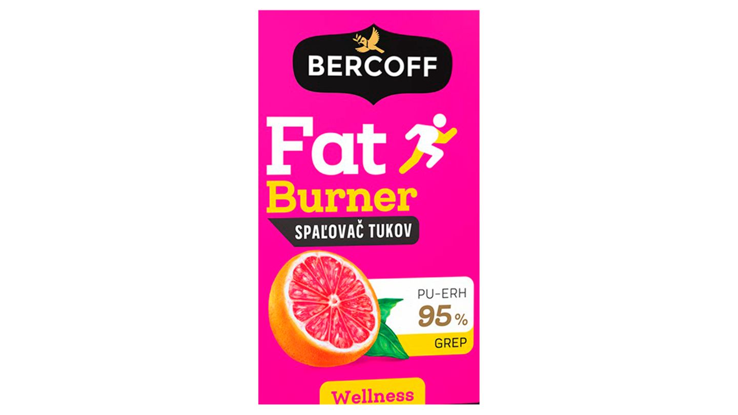 Bercoff Wellness Spalovač tuků Pu-Erh s příchutí grepu 15 x 2g (30g)