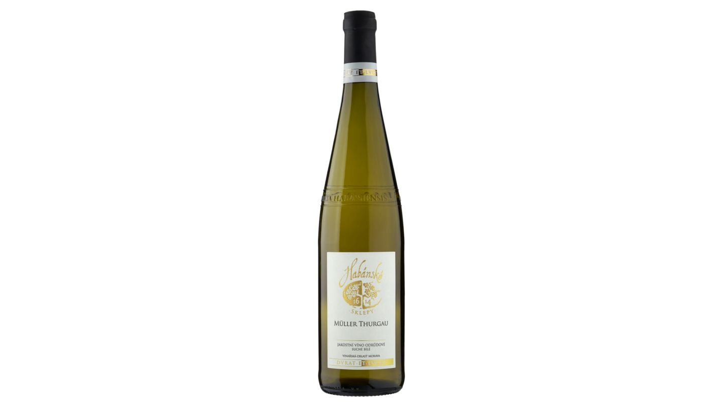 Habánské Sklepy Müller Thurgau jakostní víno odrůdové suché bílé 0,75l 14%