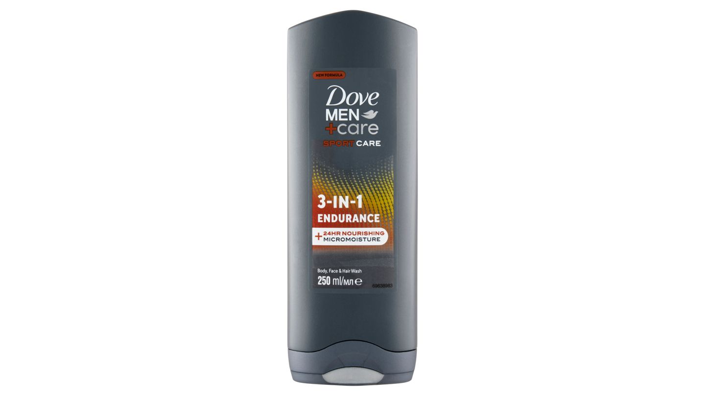 Dove Men+Care Sport Care 3-in-1 Endurance sprchový gel na tělo, tvář a vlasy 250ml