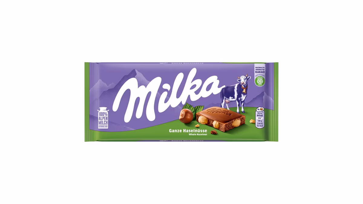 Milka Čokoláda Oříšková Mléčná S Celými Ořechy 100g