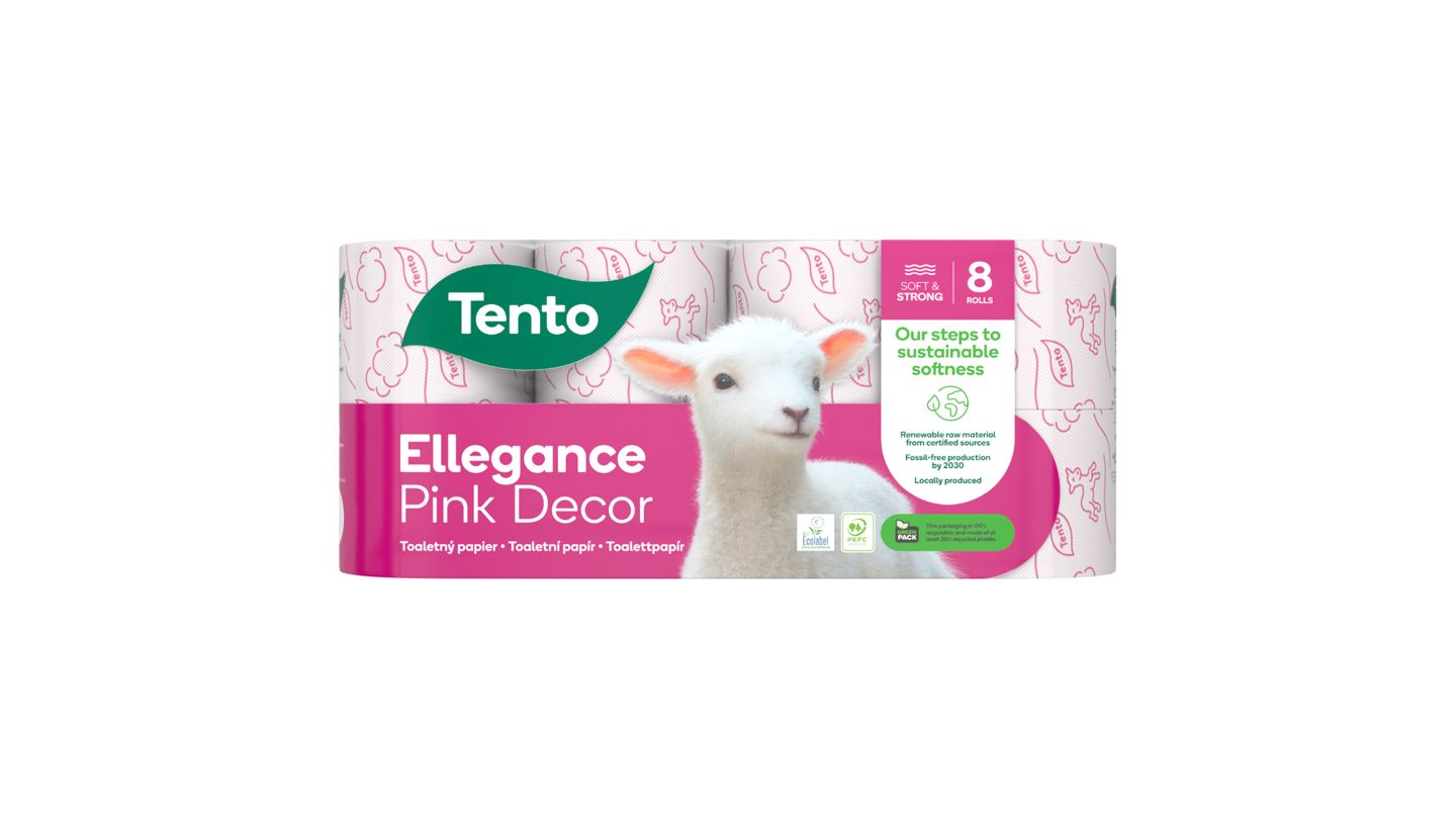 Tento Ellegance Pink Decor toaletní papír 8 rolí