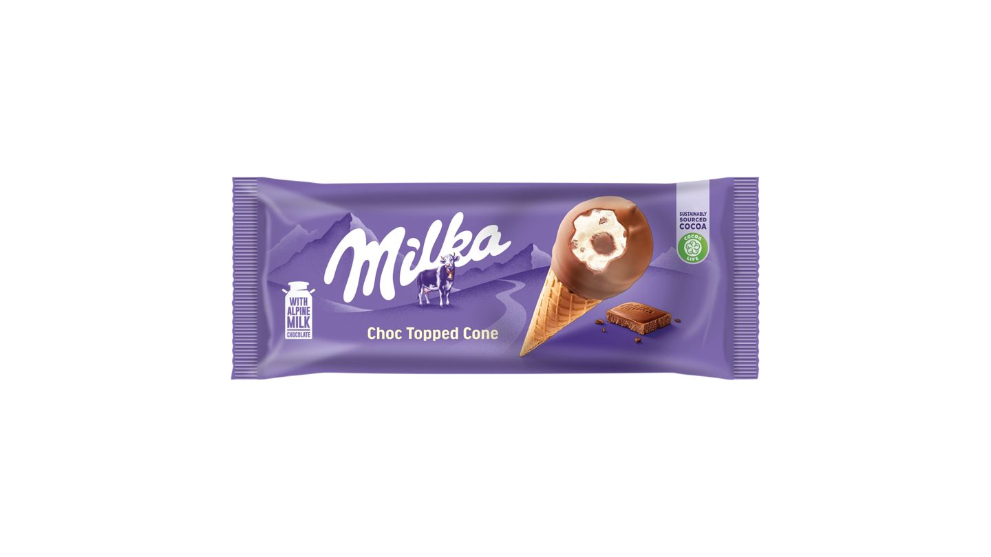 Milka Choc Topped Cone 100ml