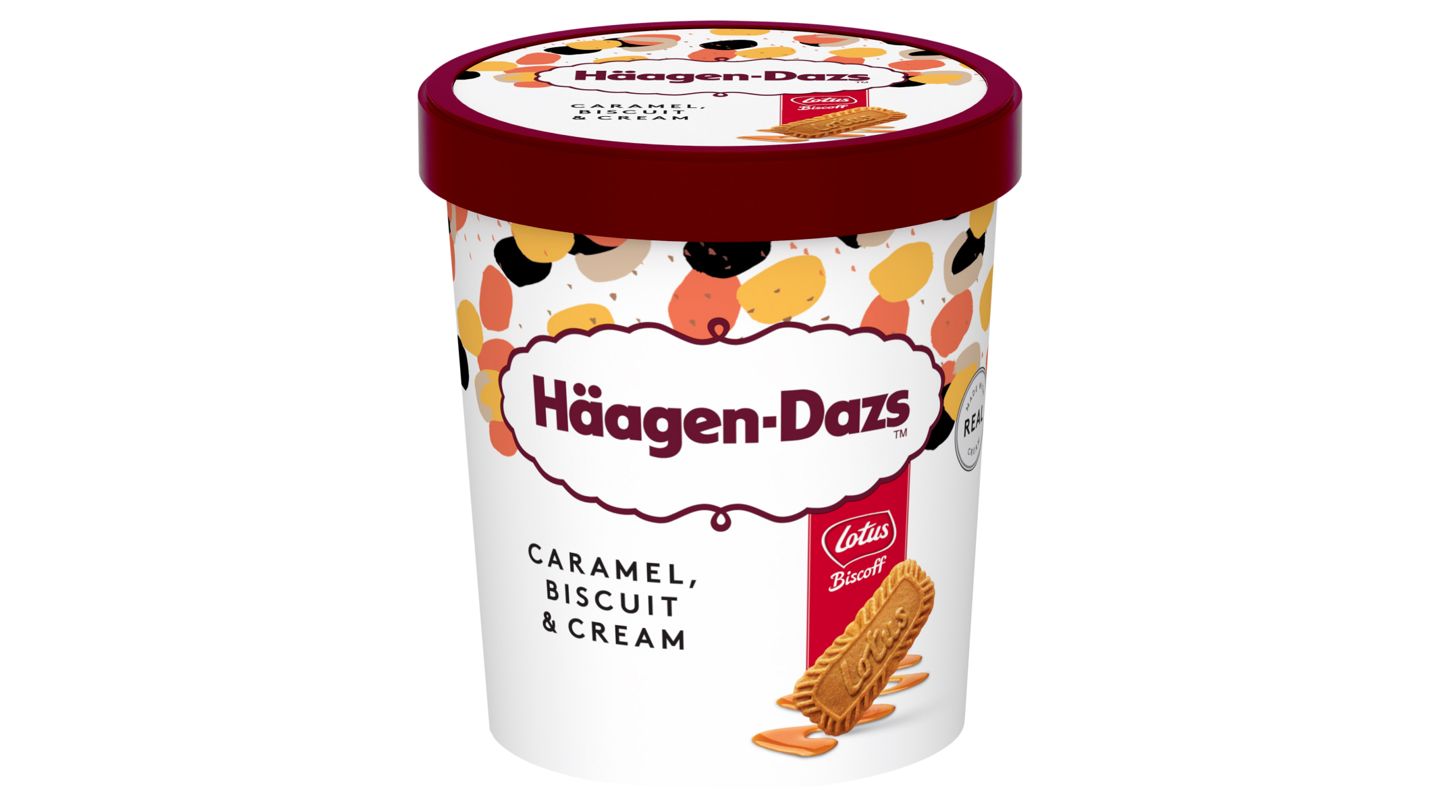 Häagen-Dazs Smetanová zmrzlina s kousky sušenek a mléčným karamelem 460ml