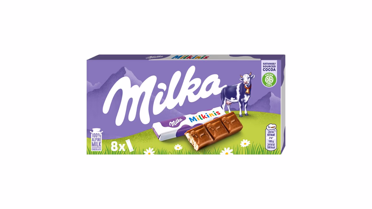 Milka Milkinis čokoládové tyčinky s mléčnou náplní 87,5g