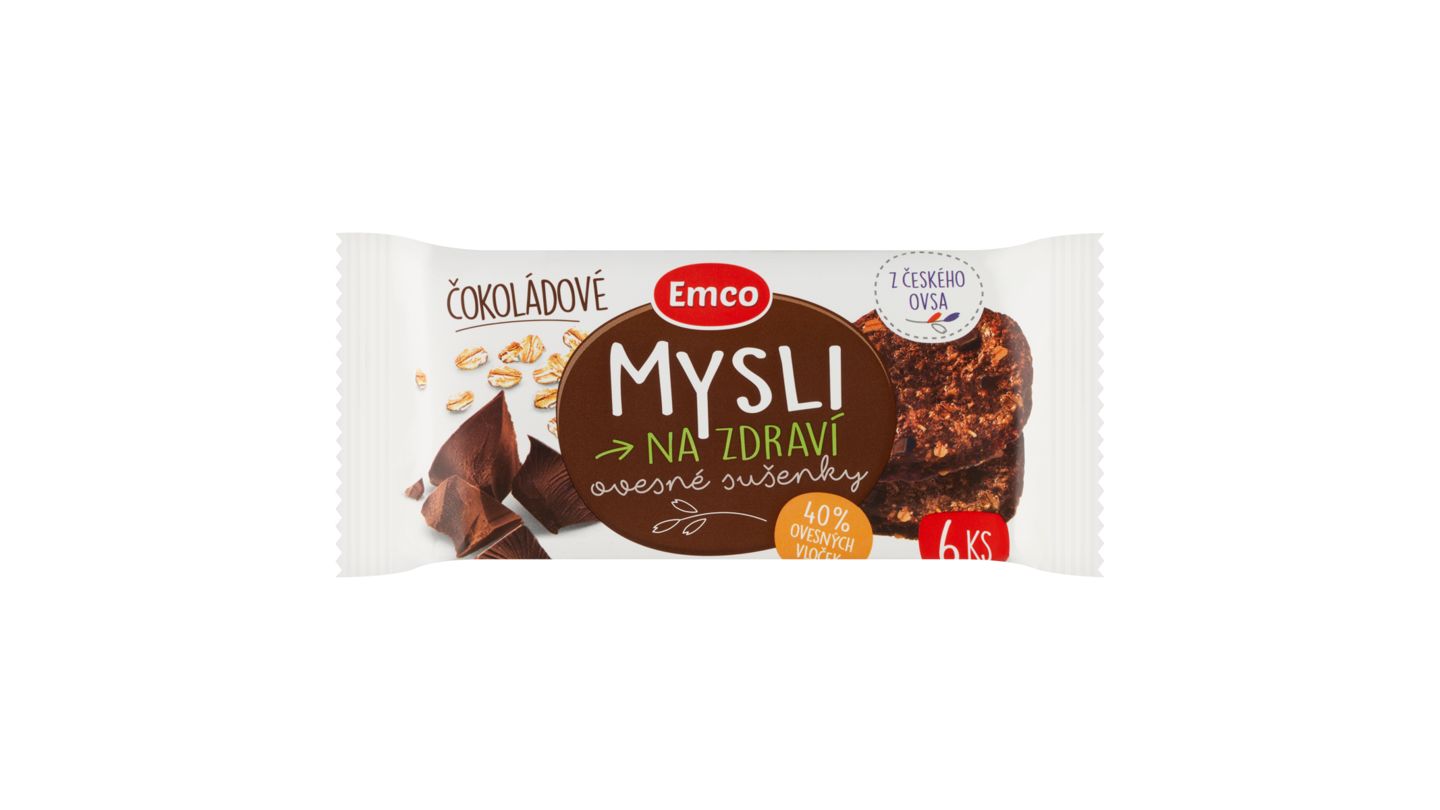 Emco Mysli na Zdraví Ovesné sušenky čokoládové 6 ks 60g