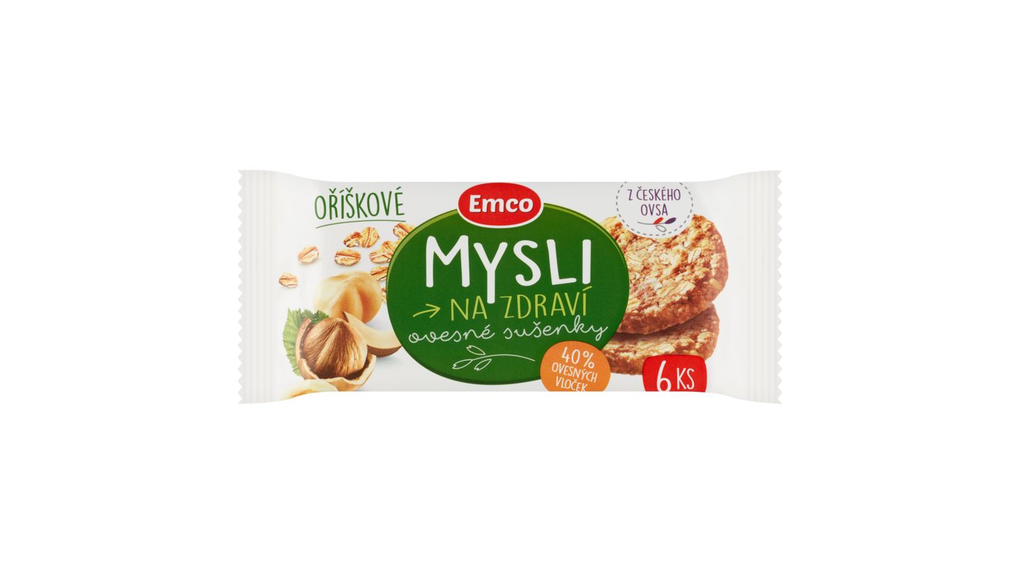 Emco Mysli na Zdraví Ovesné sušenky oříškové 60g