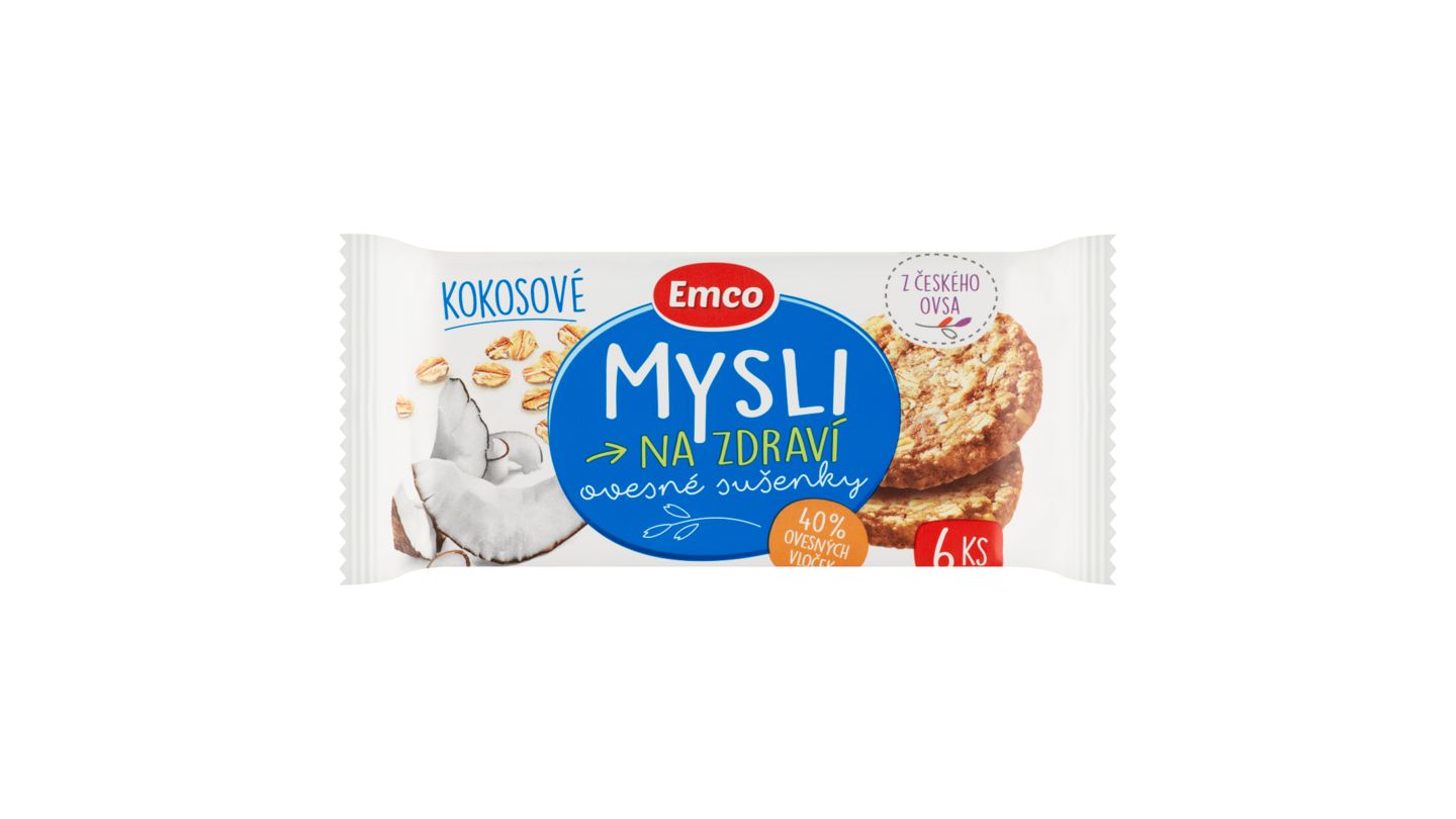 Emco Mysli na Zdraví Ovesné sušenky kokosové 60g