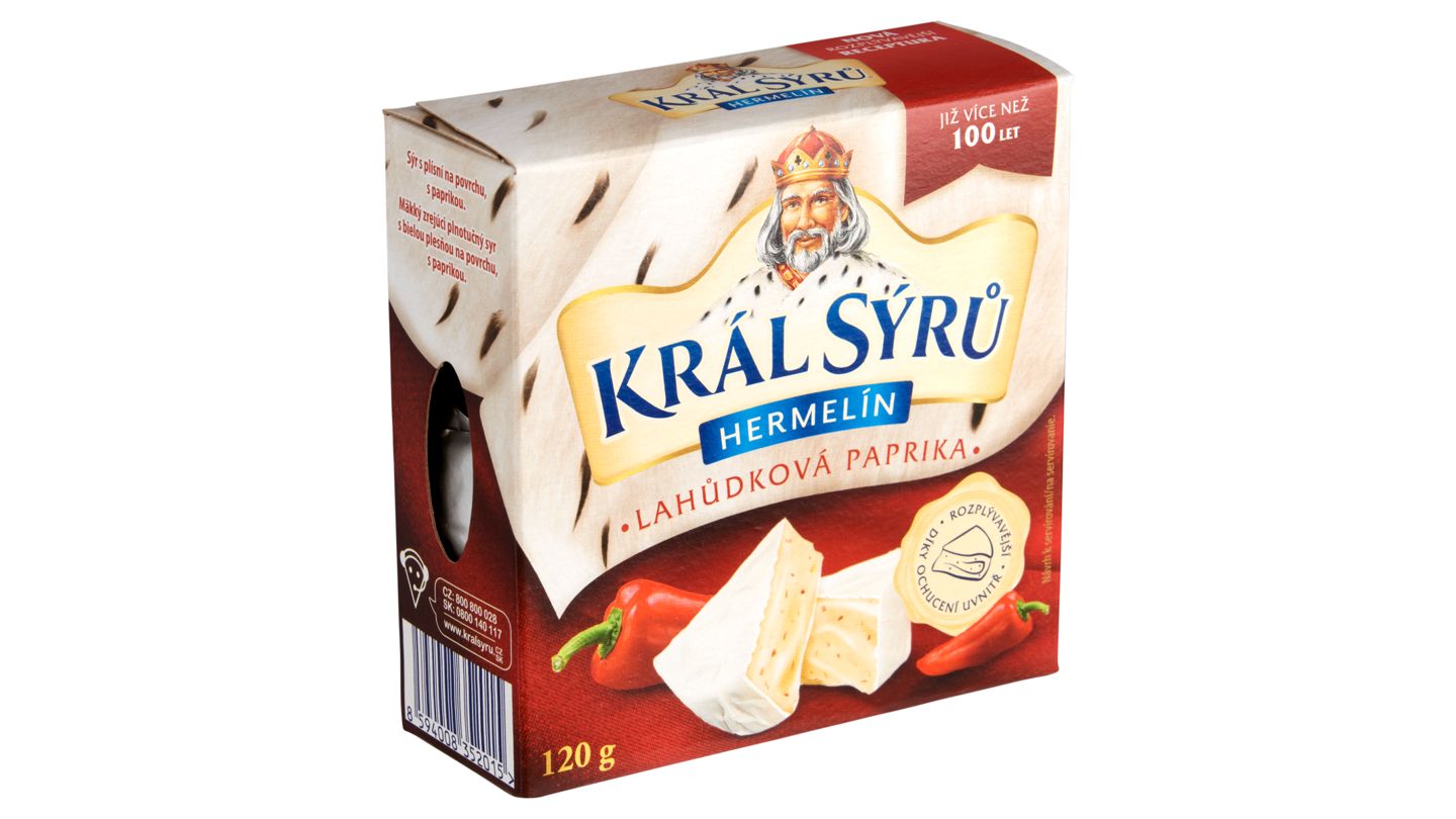 Král Sýrů Hermelín lahůdková paprika 120g