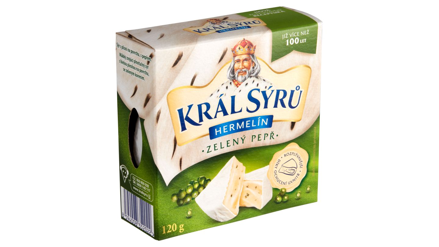 Král Sýrů Hermelín zelený pepř 120g