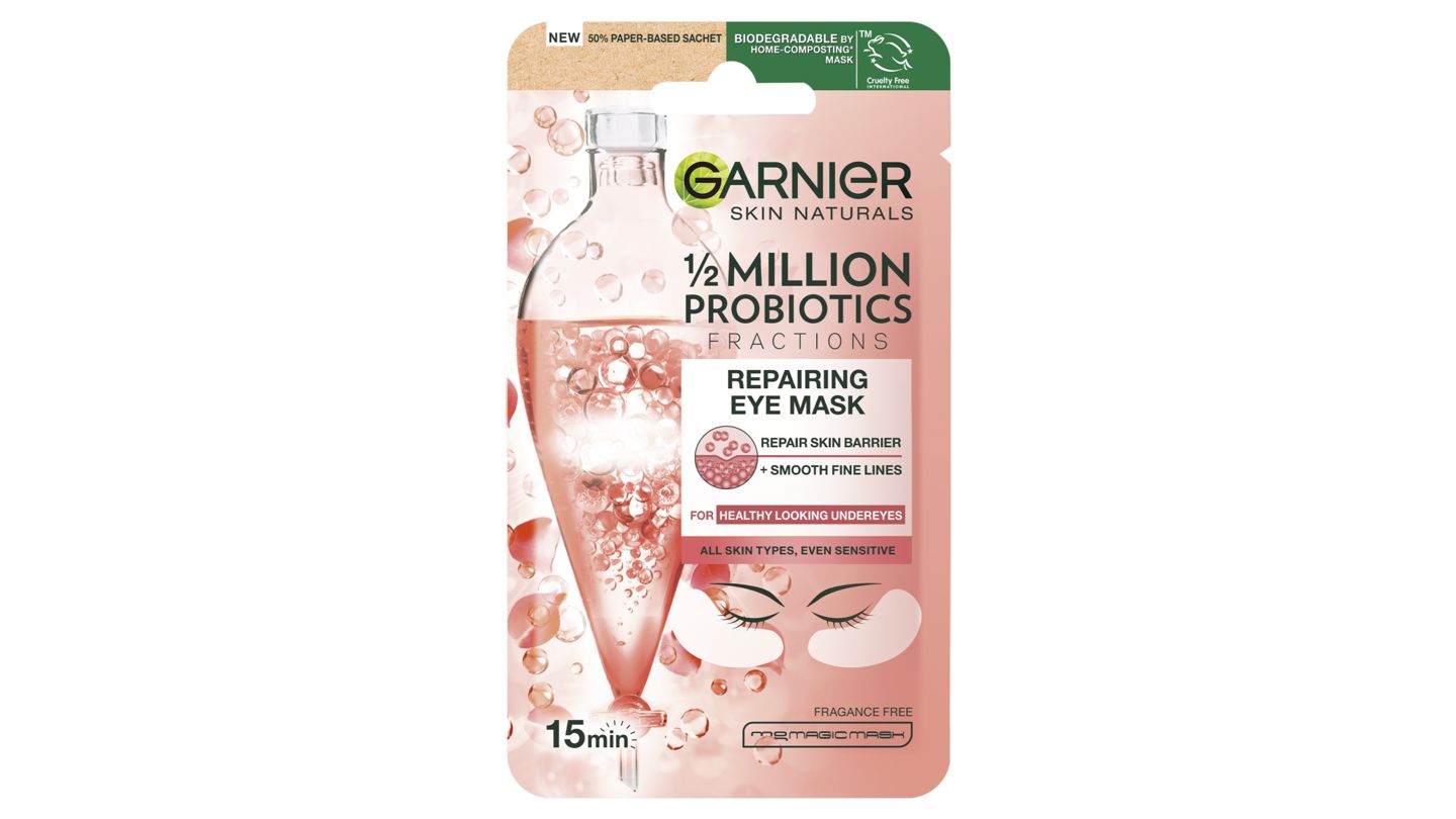 Garnier Skin Naturals regenerační oční textilní maska s probiotickými frakcemi, 6 g