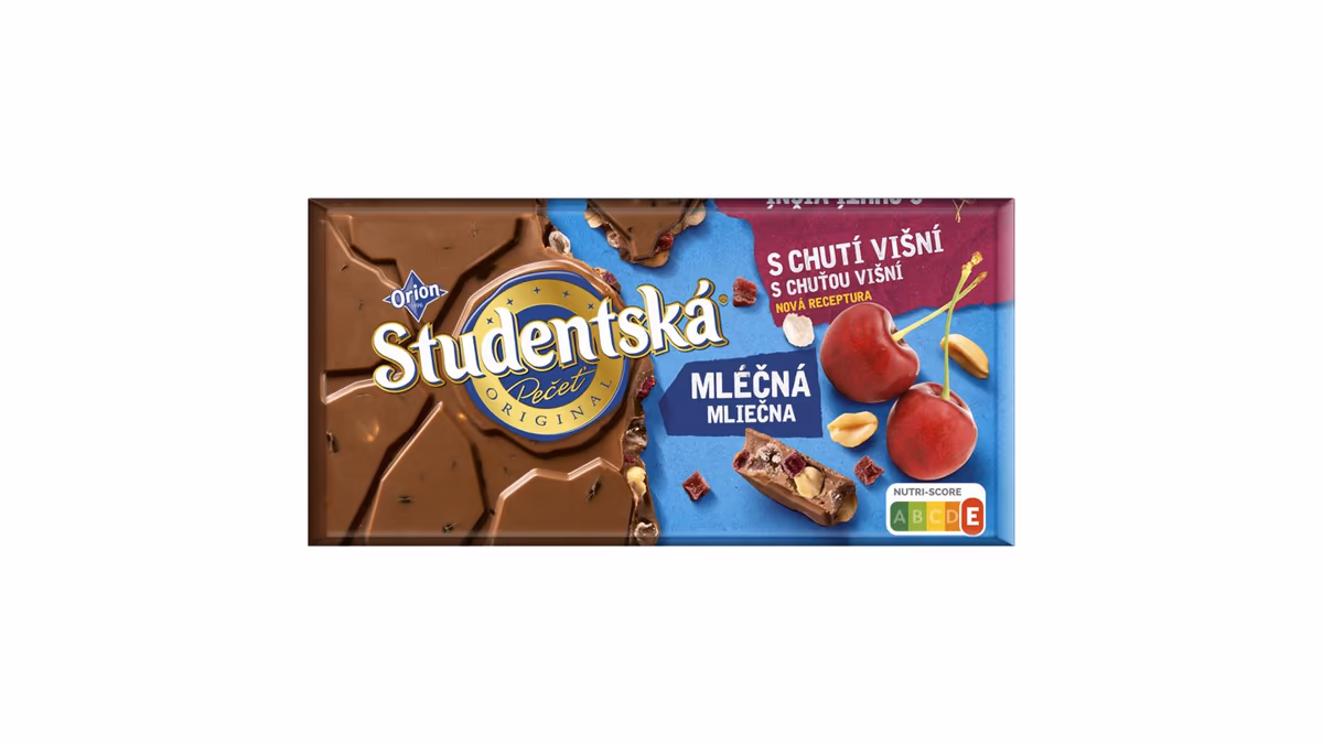 ORION STUDENTSKÁ PEČEŤ mléčná s chutí višní 170g