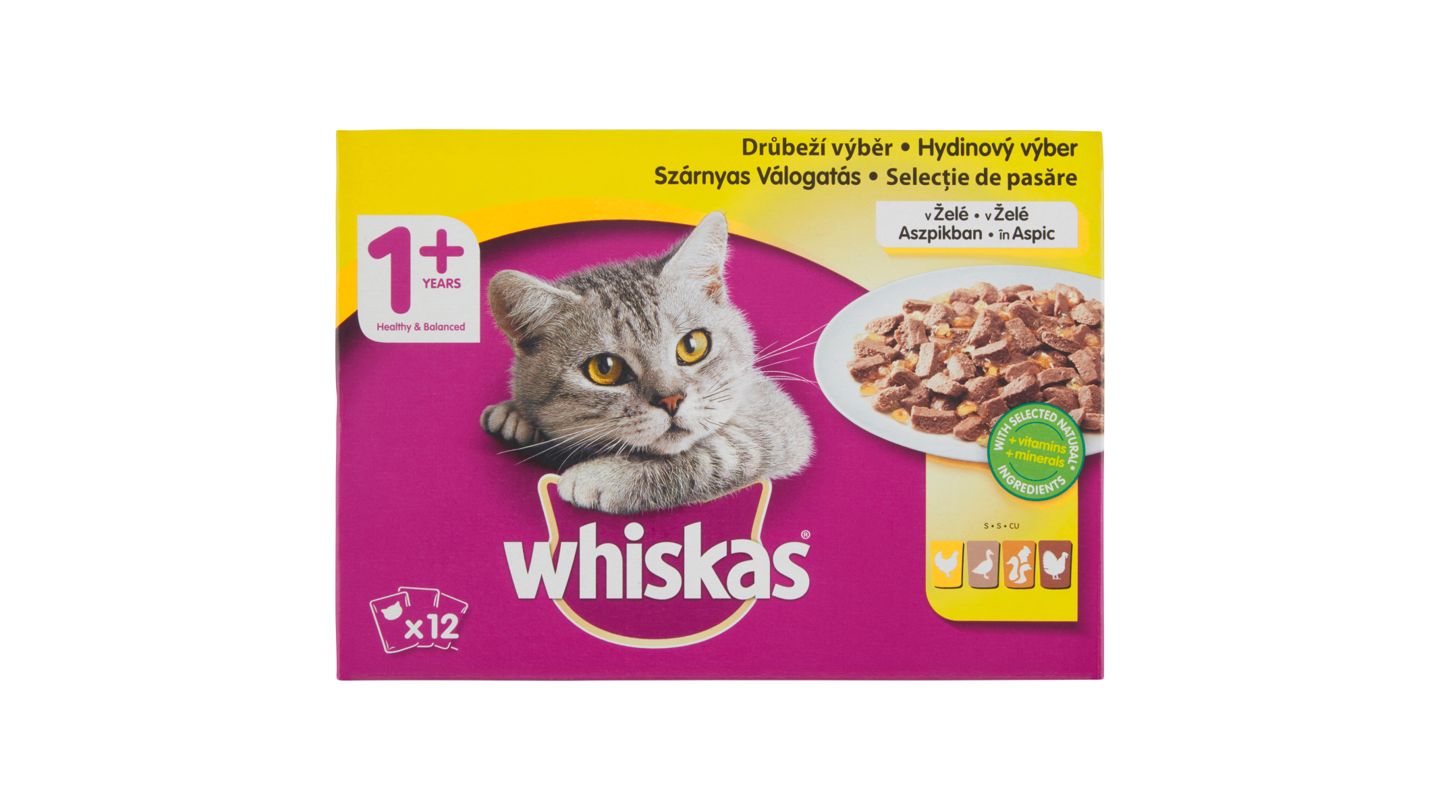 Whiskas Drůbeží výběr v želé 12 x 100g (1,2kg)