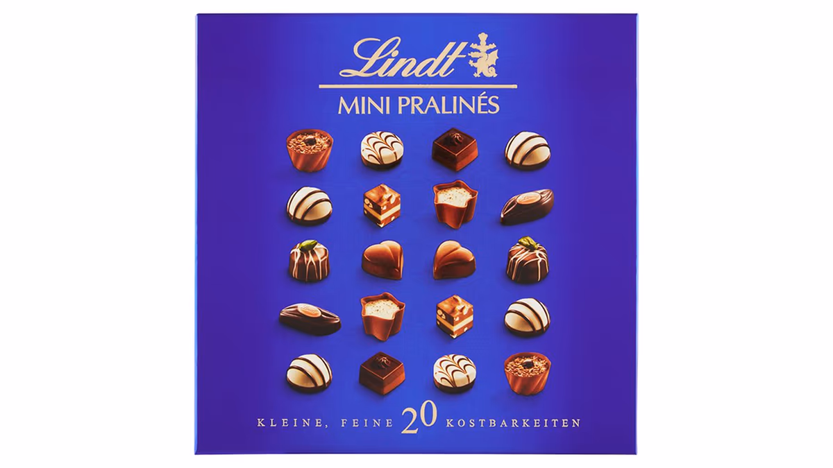 Lindt Mini Pralinés kolekce plněných čokoládových bonbónů z mléčné a hořké čokolády 100g